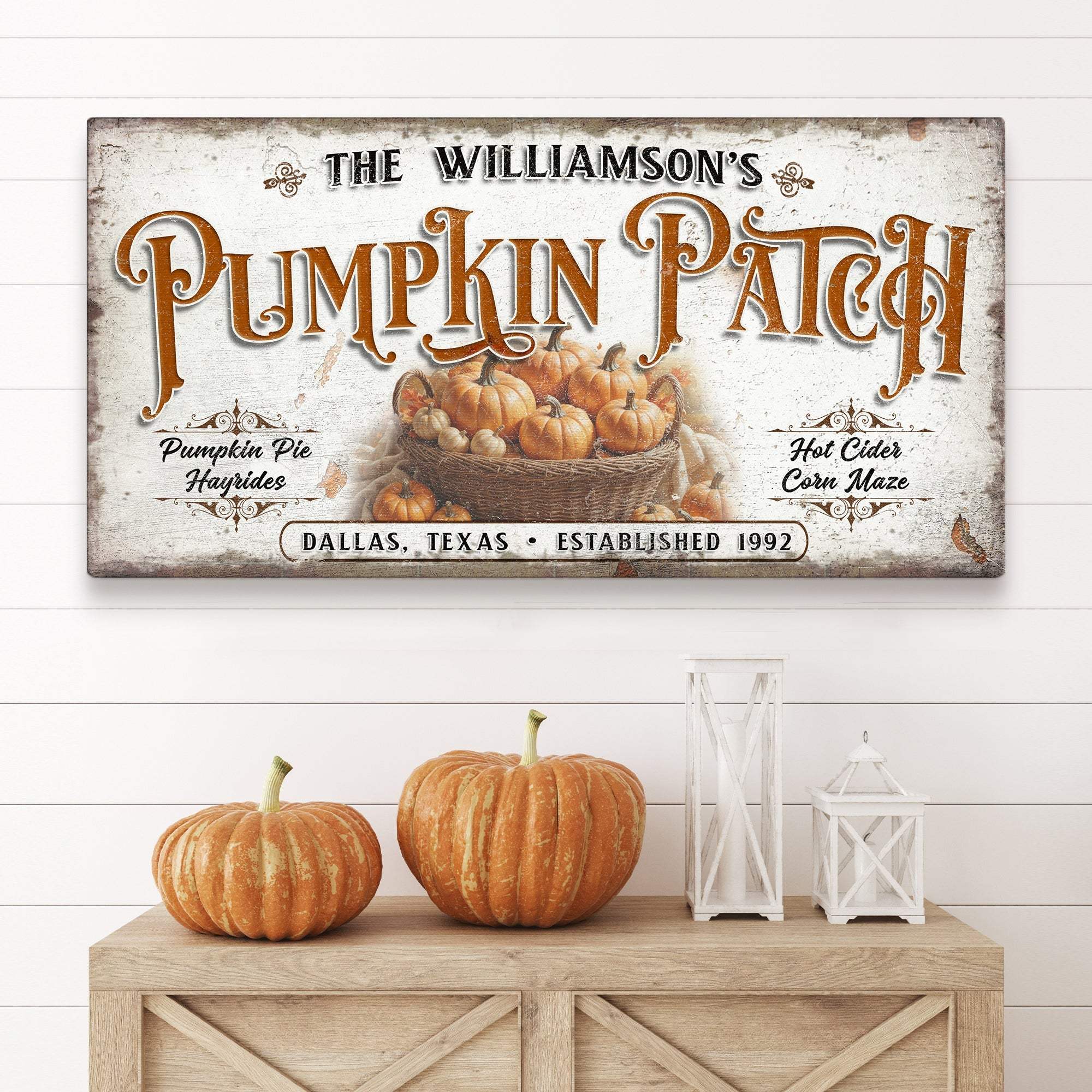 Personalized Pumpkin Patch Sign II - Tailored Canvases - Flyclothing LLC