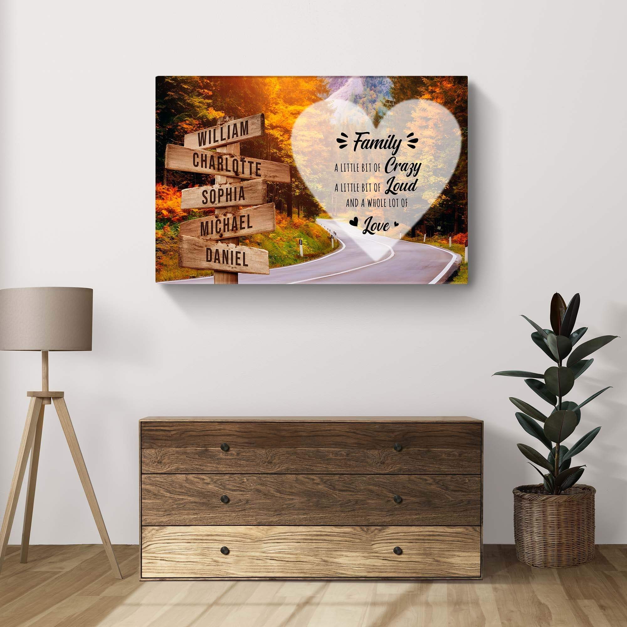 A Lot of Love Family Names Sign II - Tailored Canvases - Flyclothing LLC