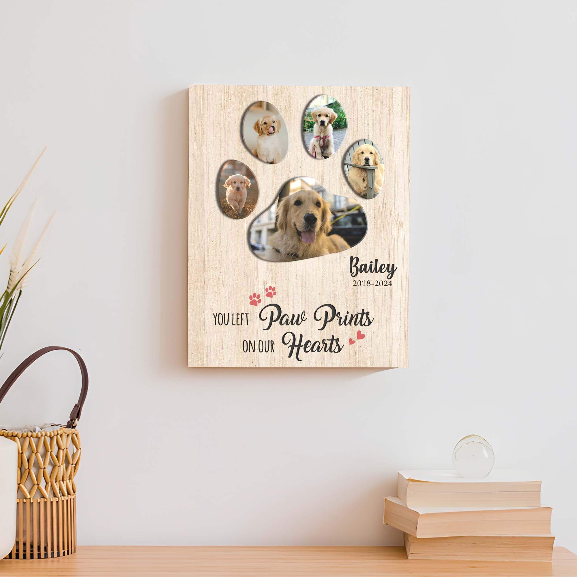 Pet Memorial Sign You Left Paw Prints On Our Hearts II - Tailored Canvases - Flyclothing LLC