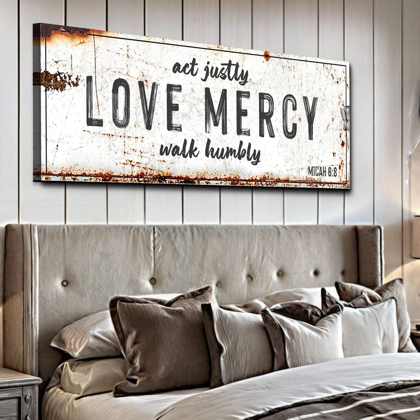Act Justly Love Mercy Walk Humbly Faith Sign - Tailored Canvases - Flyclothing LLC