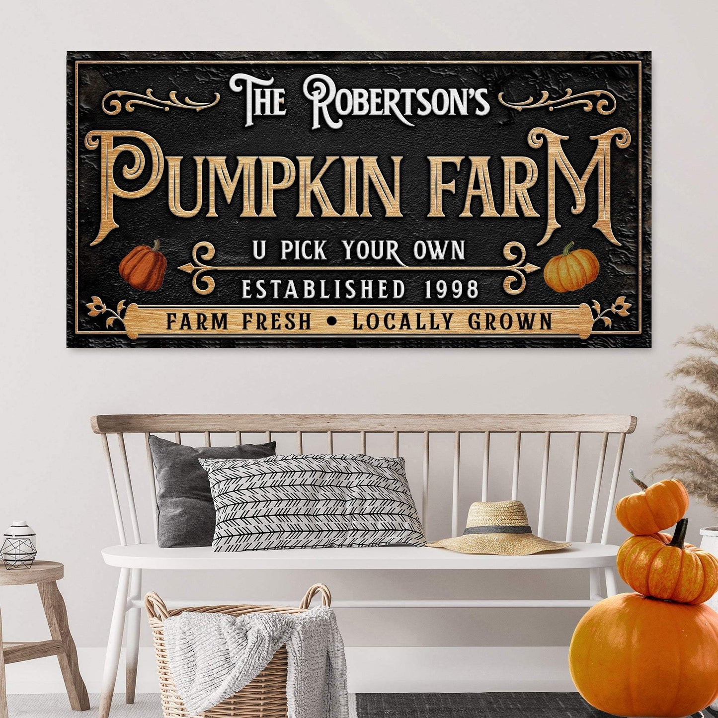 Personalized Pumpkin Farm Halloween Sign - Tailored Canvases - Flyclothing LLC