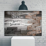 Where Love Grows And Laughter Flows Family Farm Names Sign - Tailored Canvases - Flyclothing LLC