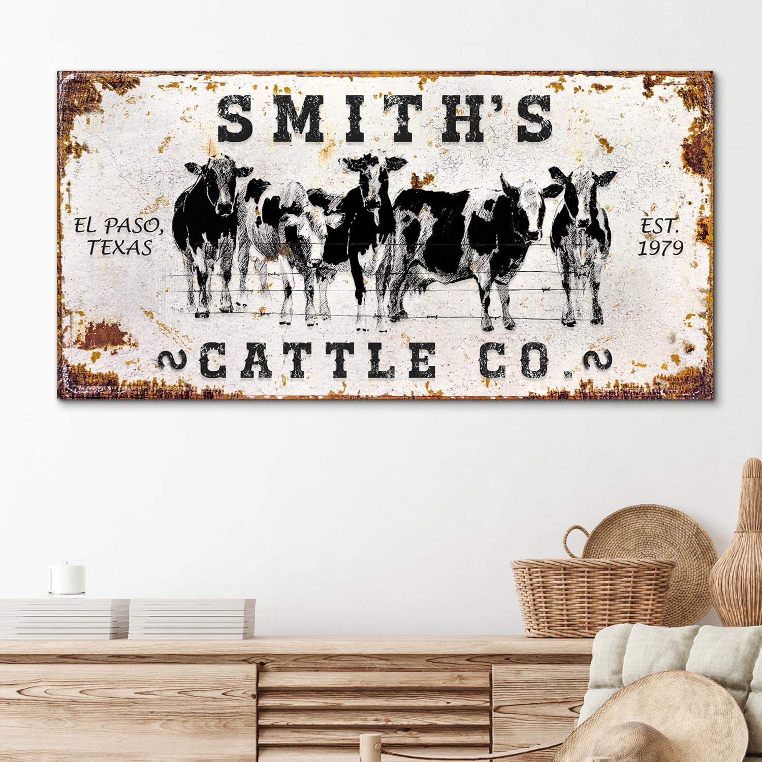Personalized Cattle Sign II - Tailored Canvases - Flyclothing LLC