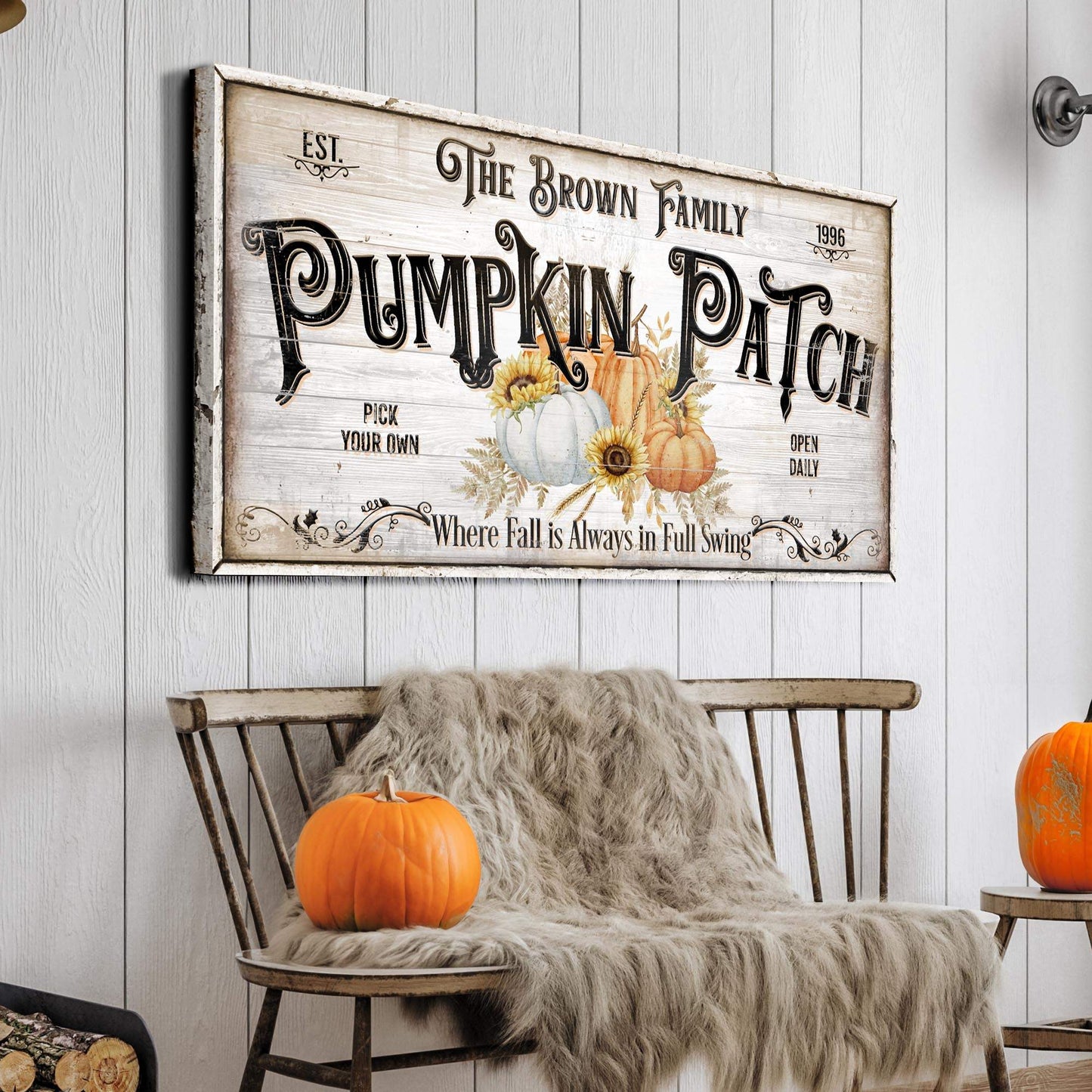 Personalized Pumpkin Patch Sign V - Tailored Canvases - Flyclothing LLC