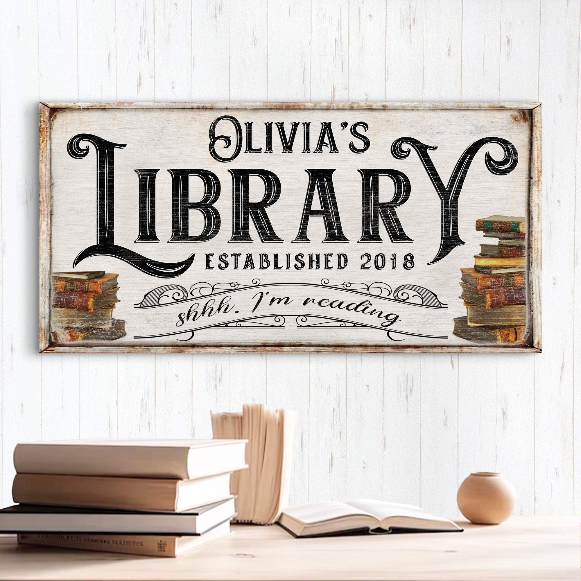 Shhh I'm Reading Library Sign - Tailored Canvases - Flyclothing LLC