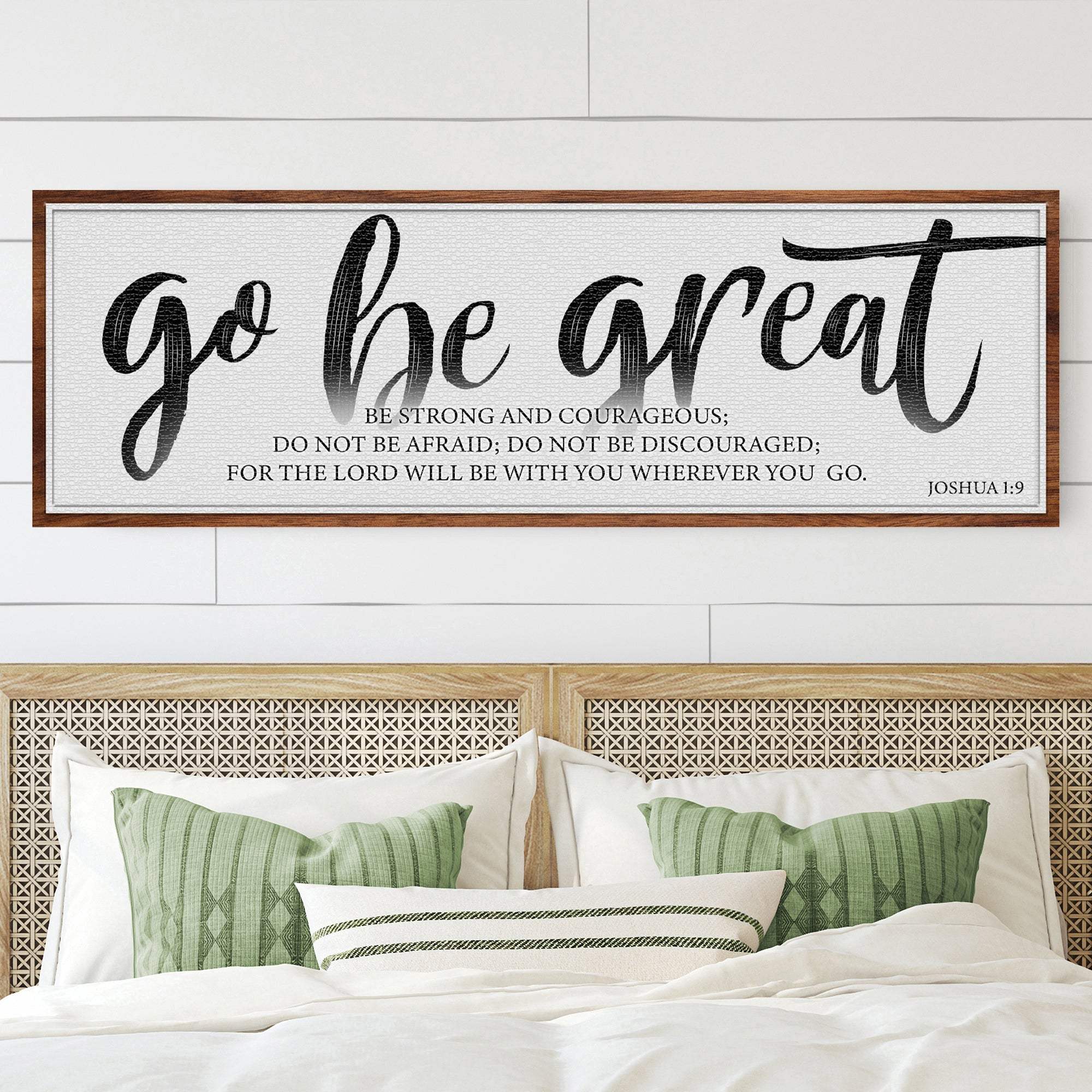 Go Be Great, Joshua 1:9 Faith Sign - Tailored Canvases - Flyclothing LLC