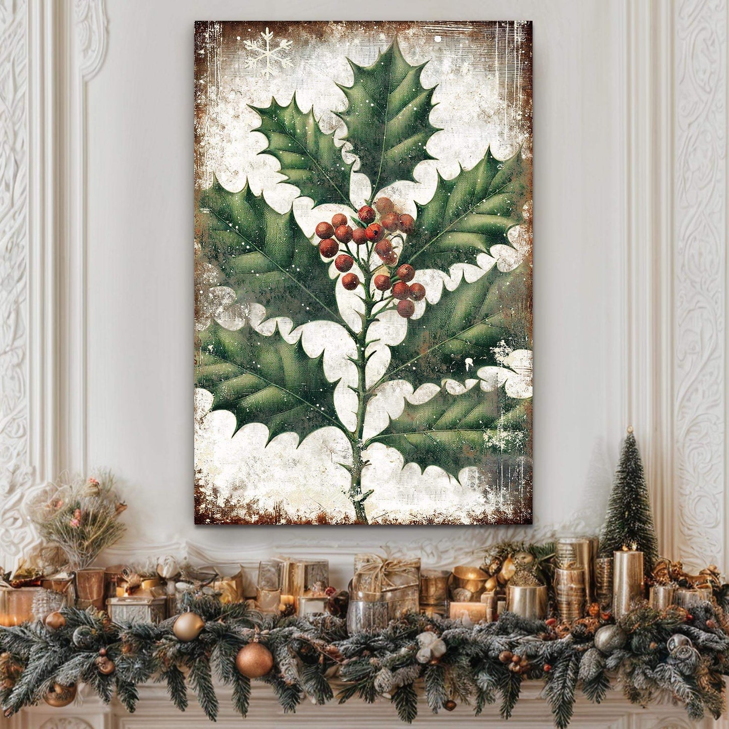 Christmas Holly Wall Art - Tailored Canvases - Flyclothing LLC