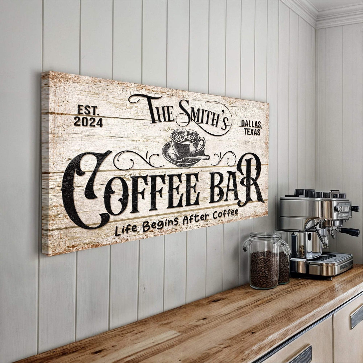 Personalized Coffee Bar Sign IV - Tailored Canvases - Flyclothing LLC