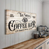 Personalized Coffee Bar Sign IV - Tailored Canvases - Flyclothing LLC