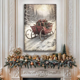 Vintage Christmas Sleigh Sled Wall Art IV - Tailored Canvases - Flyclothing LLC