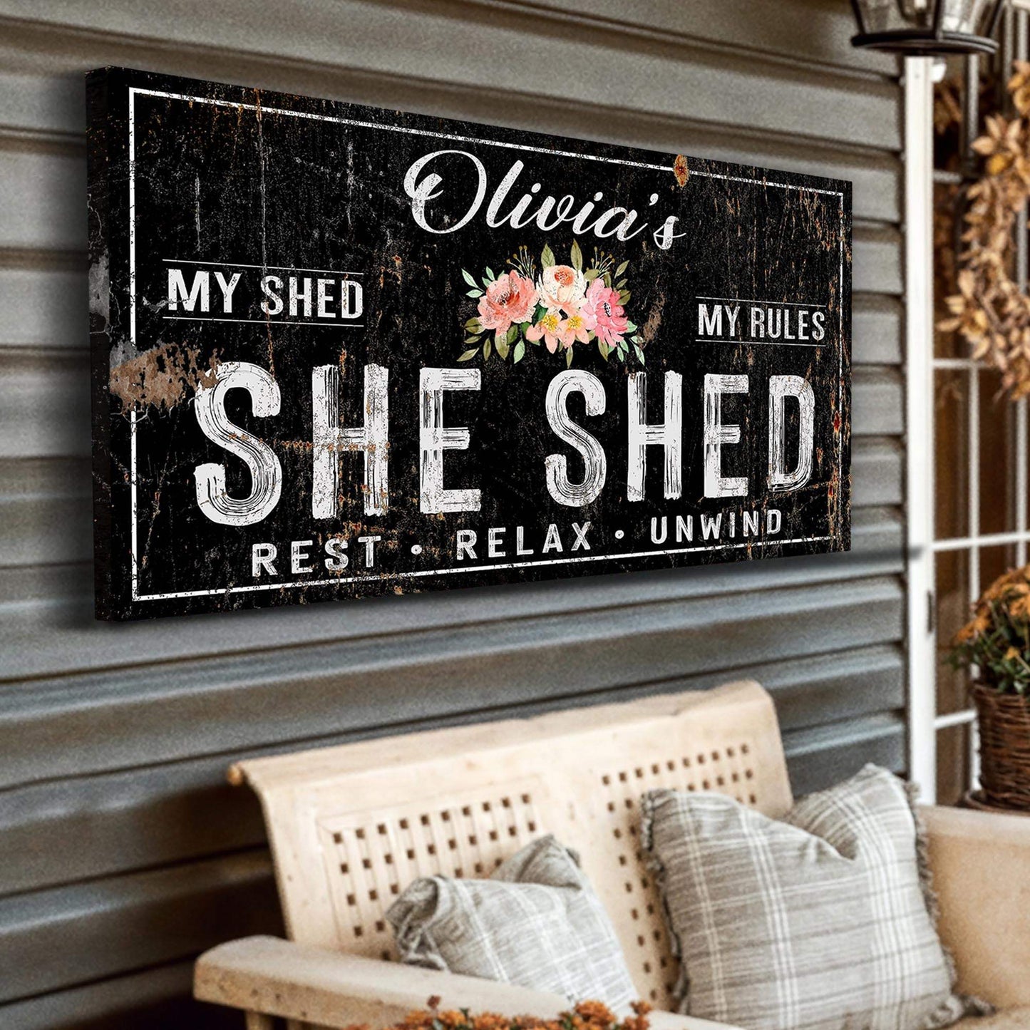 Personalized She Shed Sign IX - Tailored Canvases - Flyclothing LLC