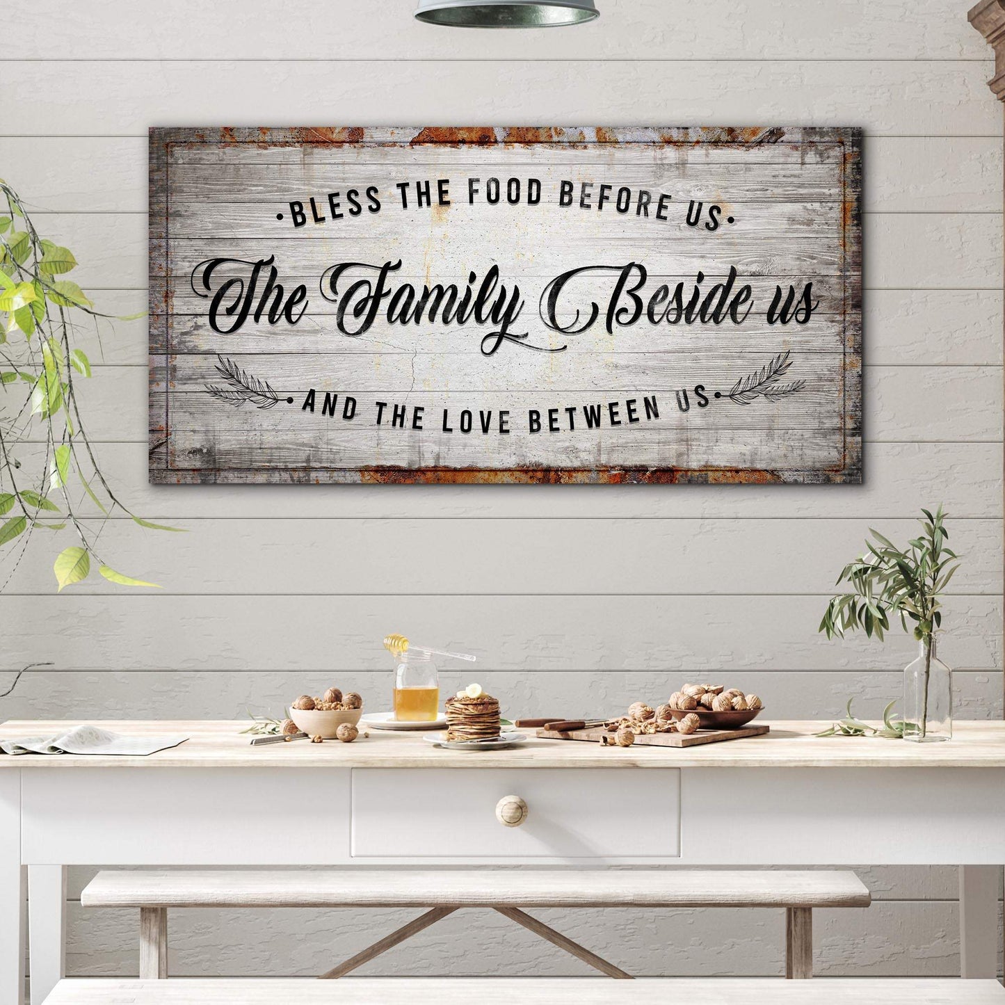 Bless The Food Before Us Kitchen Sign - Tailored Canvases - Flyclothing LLC
