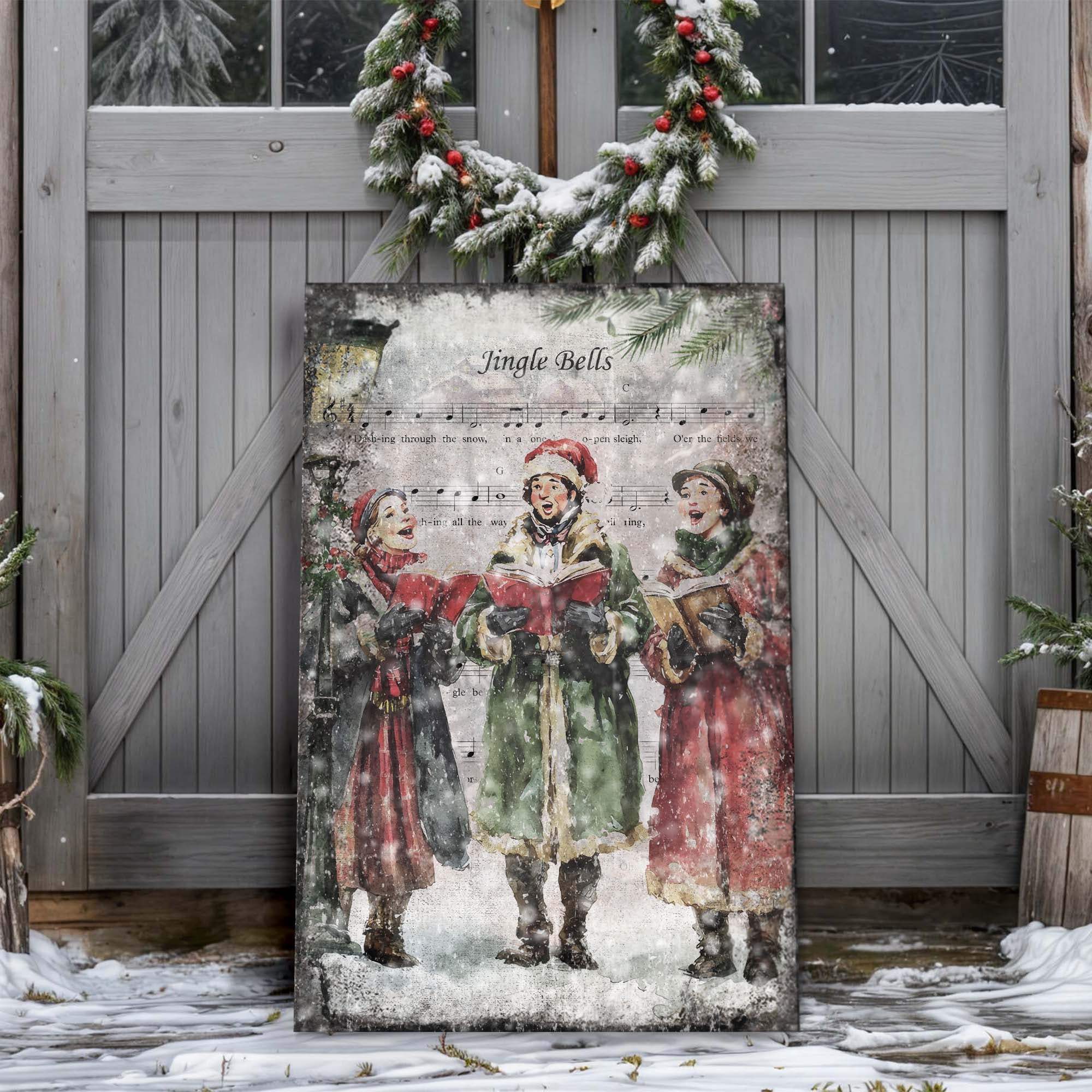Vintage Christmas Carolers Wall Art II - Tailored Canvases - Flyclothing LLC