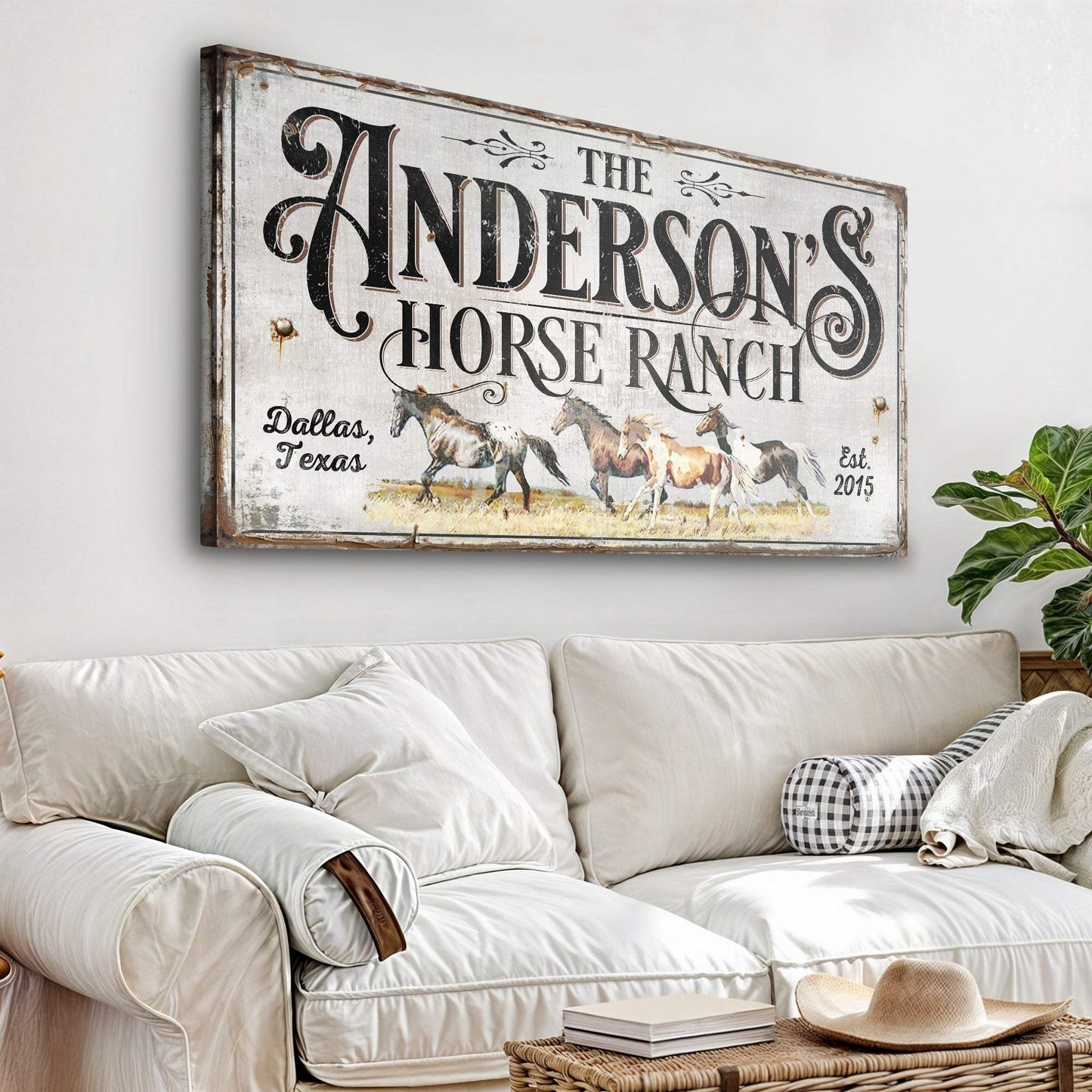 Personalized Horse Ranch Sign II - Tailored Canvases - Flyclothing LLC