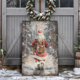 Vintage Santa Claus in Winter Forest Christmas Wall Art II - Tailored Canvases - Flyclothing LLC
