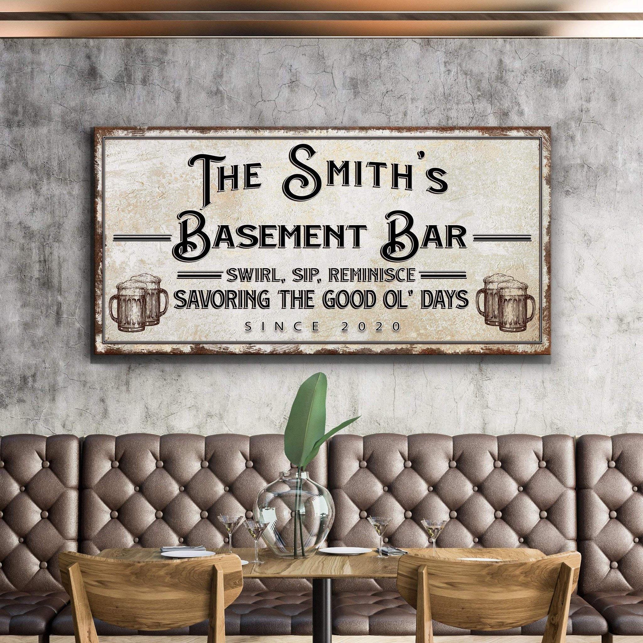 Swirl, Sip, Reminisce Basement Bar Sign - Tailored Canvases - Flyclothing LLC