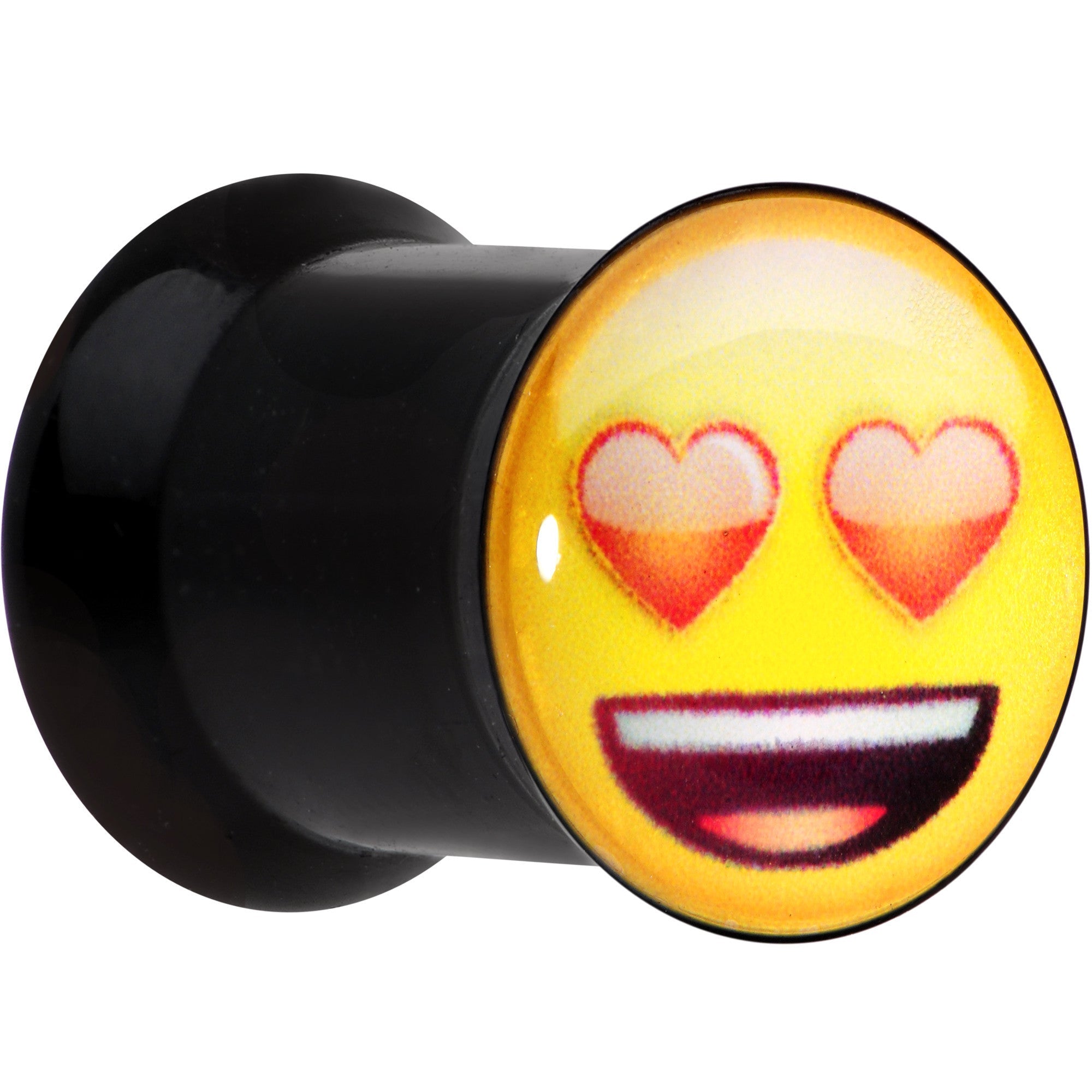 0G Licensed Heart Eyes emoji Acrylic Double Flare Plug Set - BodyCandy - Flyclothing LLC