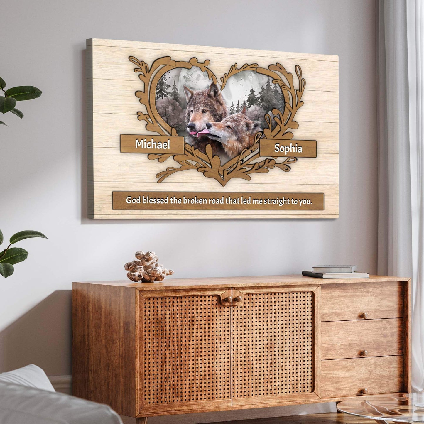 Couple Wolves Sign II - Tailored Canvases - Flyclothing LLC