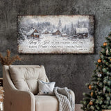 Vintage Christmas Village Luke 2:14 Scripture Sign - Tailored Canvases - Flyclothing LLC