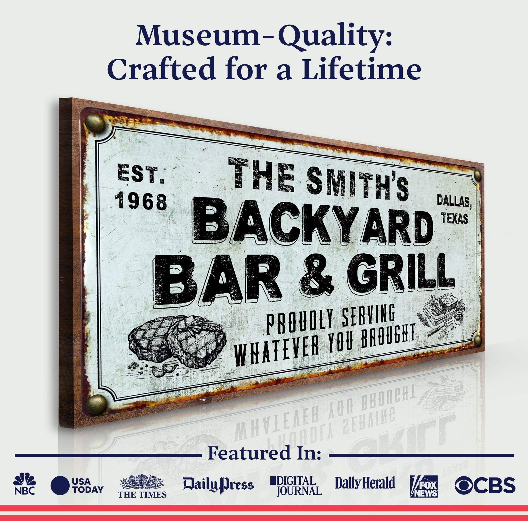 Backyard Bar & Grill Sign XXIV - Tailored Canvases - Flyclothing LLC