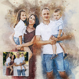 Family Watercolor Portrait Custom Wall Art - Tailored Canvases - Flyclothing LLC