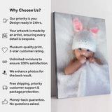 Newborn Baby Watercolor Portrait Custom Wall Art - Tailored Canvases - Flyclothing LLC