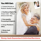 Gift For Spouse Watercolor Portrait Custom Wall Art - Tailored Canvases - Flyclothing LLC