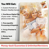 Gift For Mom Watercolor Portrait Custom Wall Art - Tailored Canvases - Flyclothing LLC