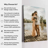 Gift For Spouse Watercolor Portrait Custom Wall Art - Tailored Canvases - Flyclothing LLC