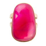 Madeleine Pink Agate Golden Ring - Barse Jewelry