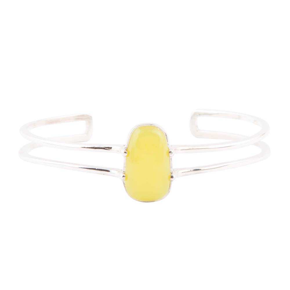 Madeleine Yellow Jade Sterling Silver Cuff Bracelet - Barse Jewelry - Flyclothing LLC
