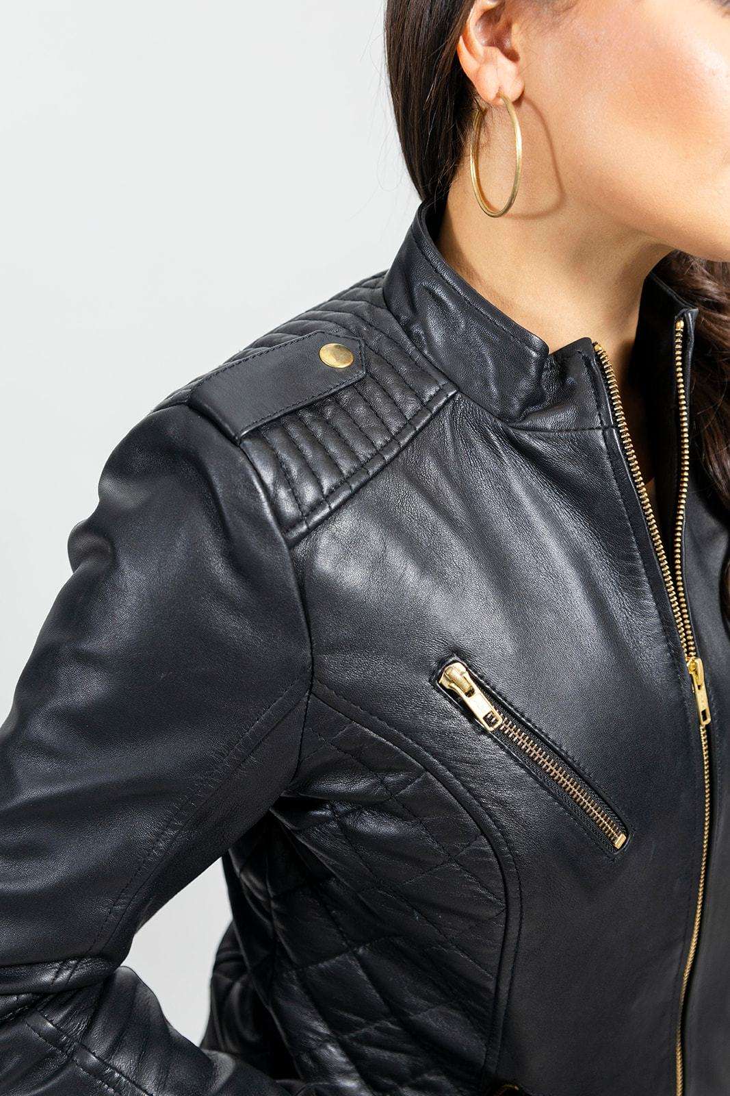 Alessandra Women's Lambskin Moto Jacket - Whet Blu NYC - Flyclothing LLC