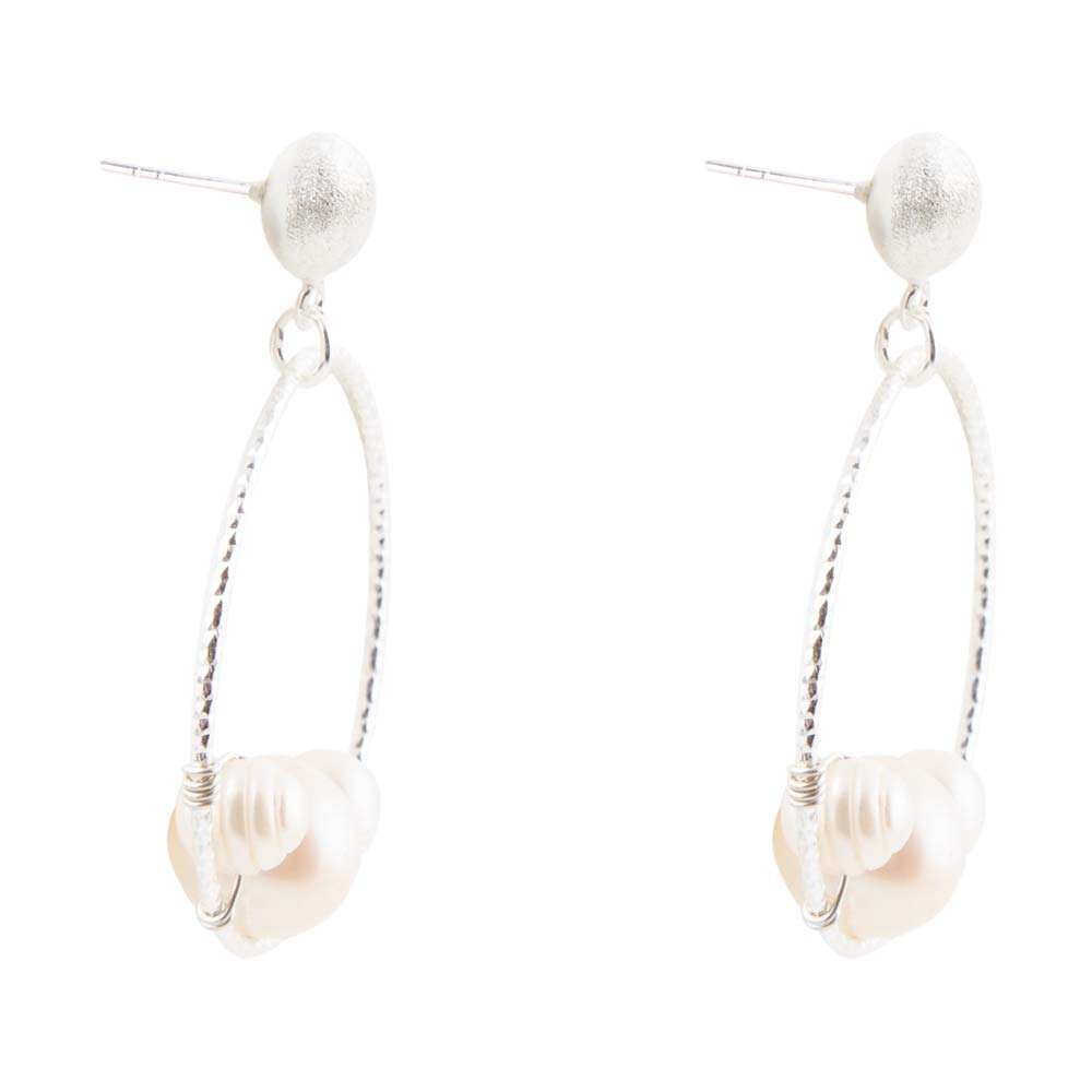 Madie Abstract Pearl and Sterling Silver Earrings - Barse Jewelry - Flyclothing LLC