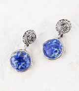 Madrid Blue Lapis Sterling Silver Post Drop Earrings - Barse Jewelry - Flyclothing LLC