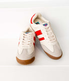 Madrid Sneaker in Beige/Red - Naughty Monkey - Flyclothing LLC