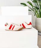 Madrid Sneaker in Beige/Red - Naughty Monkey - Flyclothing LLC