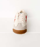 Madrid Sneaker in Beige/Red - Naughty Monkey - Flyclothing LLC