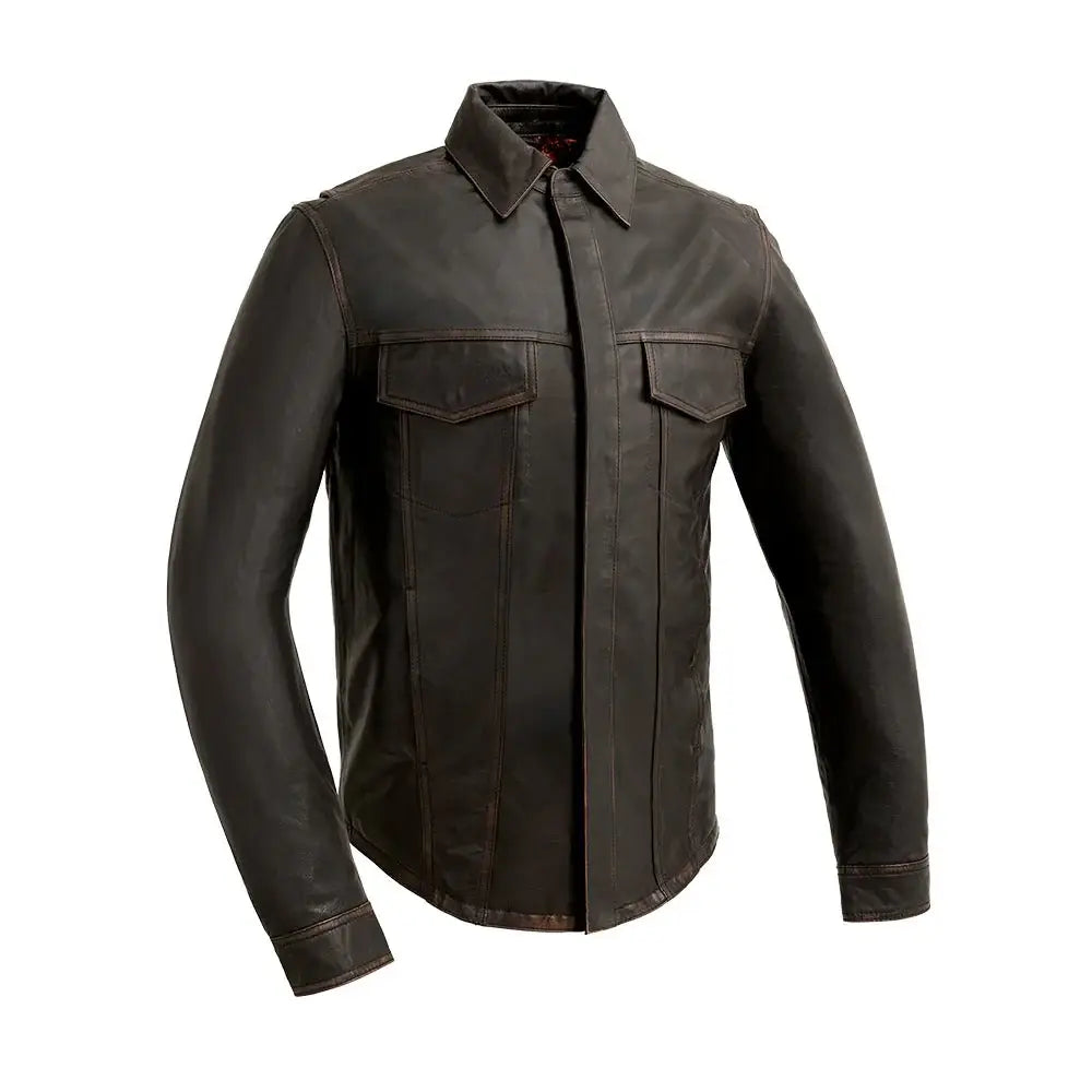 Maduro - Men's Motorcycle Leather Shirt - First Manufacturing Company - Flyclothing LLC