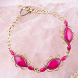 Magenta Agate Link Bracelet