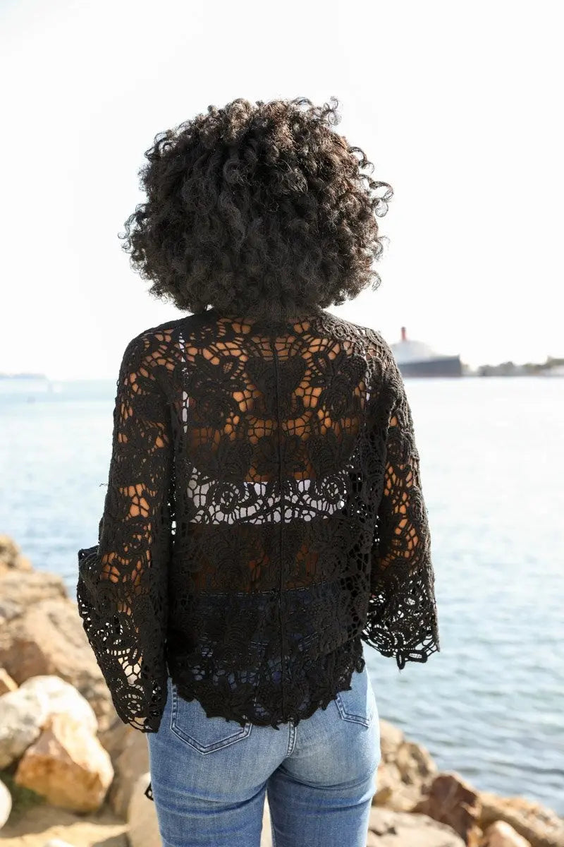 Magnolia Lace Tie Front Cover Up