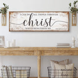 I Can Do All Things Through Christ Who Strengthens Me Faith Sign - Tailored Canvases - Flyclothing LLC