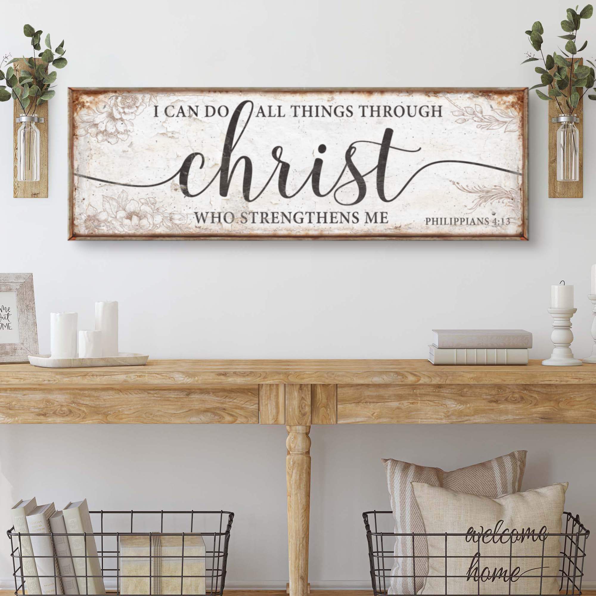 I Can Do All Things Through Christ Who Strengthens Me Faith Sign - Tailored Canvases - Flyclothing LLC
