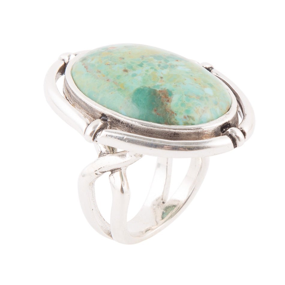 Make a Statement Blue Turquoise and Sterling Silver Ring - Barse Jewelry