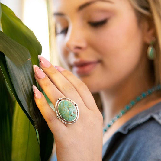 Make a Statement Blue Turquoise and Sterling Silver Ring - Barse Jewelry - Flyclothing LLC