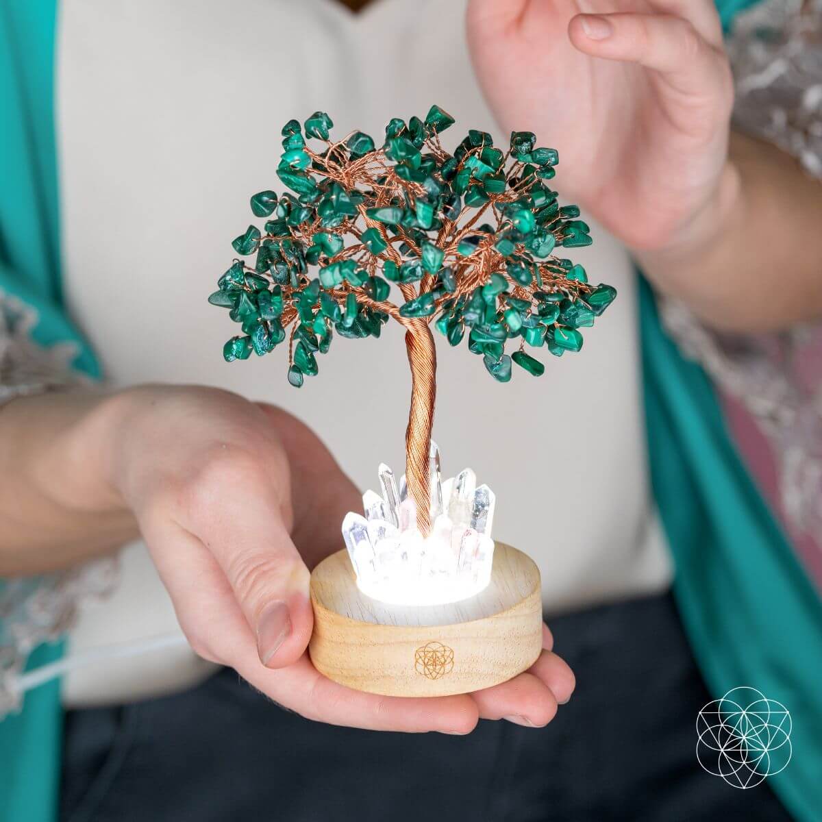Unwind - Malachite Tree Lamp - Conscious Items - Flyclothing LLC