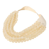 Marbled Faceted Acrylic Ball Beaded Multi Strand Layered Faux Leather Magnetic Necklace - Madeline Love - Flyclothing LLC