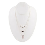 Marcasite and Onyx Sterling Silver Layered Necklace - Barse Jewelry - Flyclothing LLC