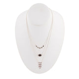 Marcasite and Onyx Sterling Silver Layered Necklace