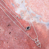 Marcasite and Onyx Sterling Silver Layered Necklace - Barse Jewelry - Flyclothing LLC