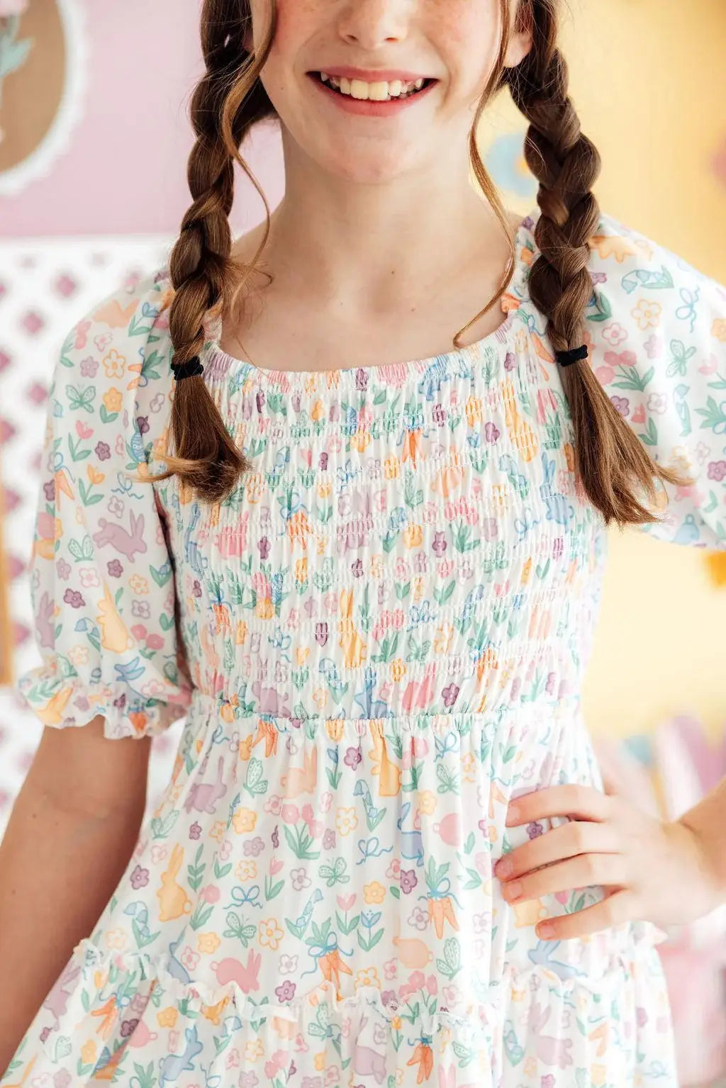 Hoppy Easter Smocked Ruffle Dress - Mila & Rose ® - Flyclothing LLC
